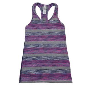 Ivivva Keep Your Cool Racerback Tank Girls 8 Pink Gray Breathable Athleisure